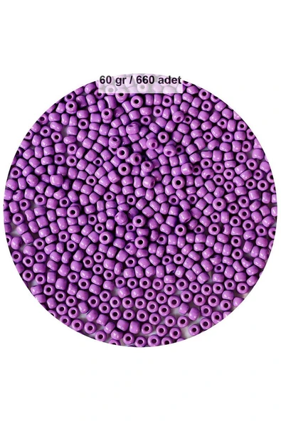 Mor Renk 4 mm Yaklaşık 660 adet / 60 gram Cam Boncuk Oya Yazma Bileklik ve Kolye ürün görseli 1