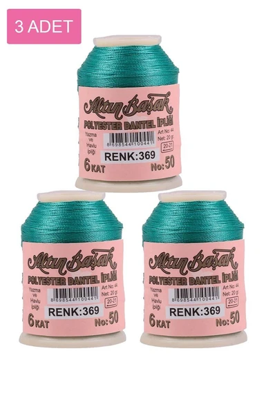3 Adet Altınbaşak Oya ve Dantel İpi 20 gr - Royaleks - No: 369 ürün görseli 1