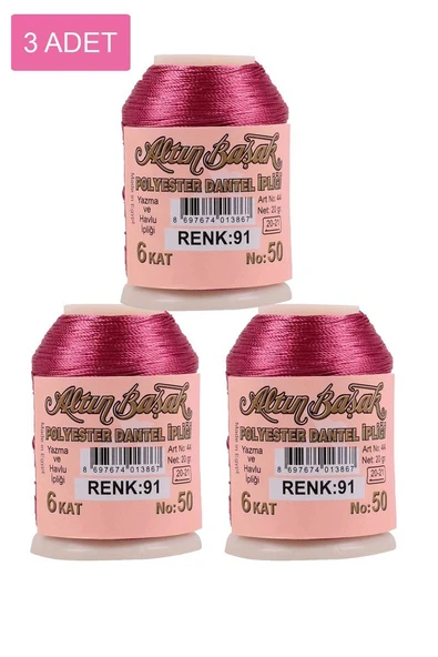3 Adet Altınbaşak Oya ve Dantel İpi 20 gr - Royaleks - No: 091 ürün görseli 1