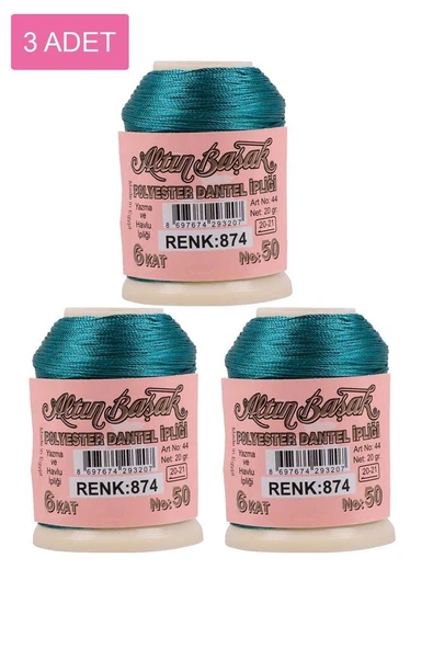 3 Adet Altınbaşak Oya ve Dantel İpi 20 gr - Royaleks - No: 874 ürün görseli 1