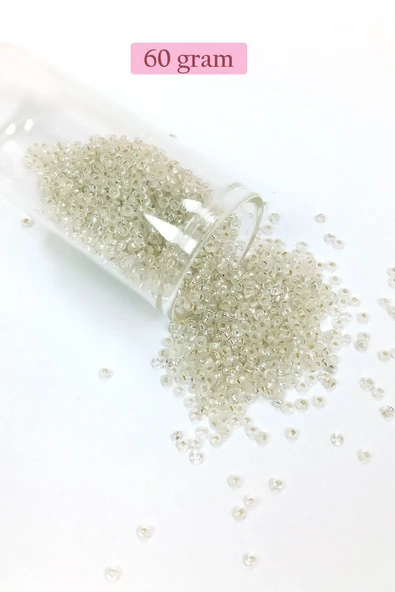 Dökme Cam Kum Boncuk (11/0) 2 mm - 60 Gram -  Şeffaf - BNC069 ürün görseli 1