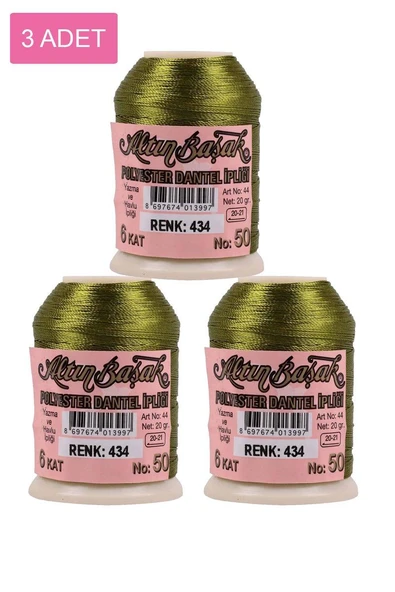 3 Adet Altınbaşak Oya ve Dantel İpi 20 gr - Royaleks - No: 434 ürün görseli 1
