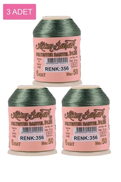 3 Adet Altınbaşak Oya ve Dantel İpi 20 gr - Royaleks - No: 356 ürün görseli 1
