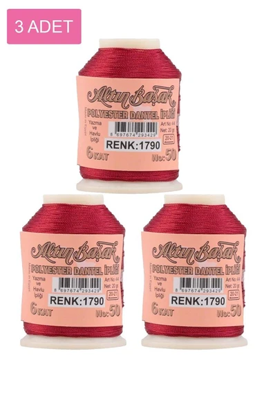 3 Adet Altınbaşak Oya ve Dantel İpi 20 gr - Royaleks - No: 1790 ürün görseli 1