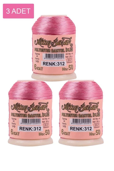 3 Adet Altınbaşak Oya ve Dantel İpi 20 gr - Royaleks - No: 312 ürün görseli 1