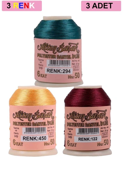 3 Adet Altınbaşak Oya ve Dantel İpi 20 gr - Royaleks - No: 450 - 122 - 294 ürün görseli 1