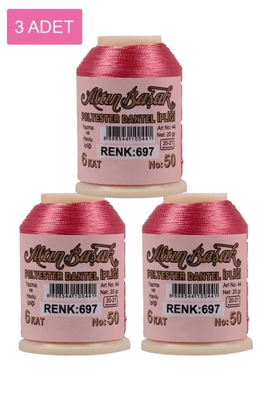 3 Adet Altınbaşak Oya ve Dantel İpi 20 gr - Royaleks - No: 697 ürün görseli 1