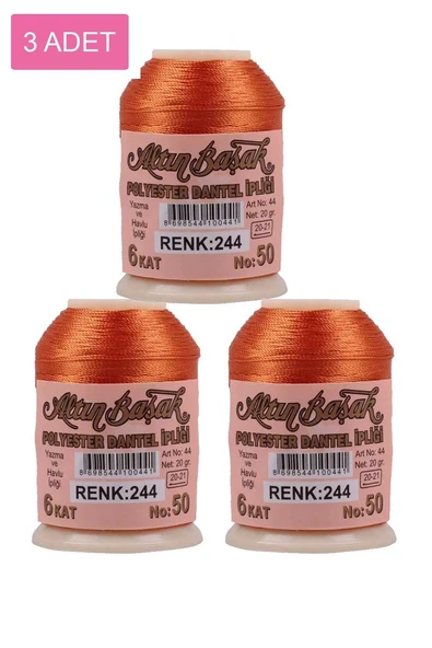 3 Adet Altınbaşak Oya ve Dantel İpi 20 gr - Royaleks - No: 244 ürün görseli 1
