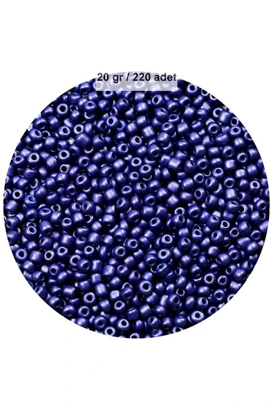 Lacivert Renk 4 mm Yaklaşık 220 adet/20 gram Cam Boncuk Oya Yazma Bileklik ve Kolye ürün görseli 1