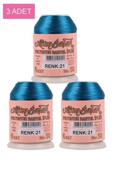 3 Adet Altınbaşak Oya ve Dantel İpi 20 gr - Royaleks - No: 021 ürün görseli 1