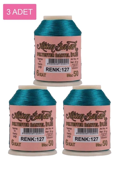 3 Adet Altınbaşak Oya ve Dantel İpi 20 gr - Royaleks - No: 127 ürün görseli 1