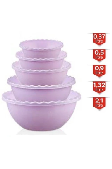 5’li Tırtıllı Yuvarlak Badya Royaleks-MRD809 ürün görseli 1