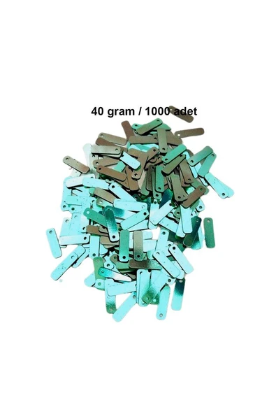 Yeşil 15 x 5 mm Dantel Oya Yazma Halhal Abiye Lazer Kesim Pul 1000 adet / 40 gram ürün görseli 1