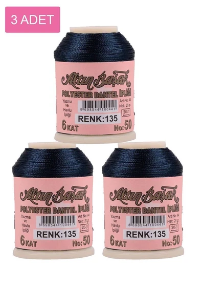 3 Adet Altınbaşak Oya ve Dantel İpi 20 gr - Royaleks - No: 135 ürün görseli 1