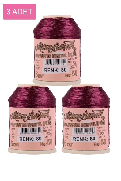 3 Adet Altınbaşak Oya ve Dantel İpi 20 gr - Royaleks - No: 080 ürün görseli 1