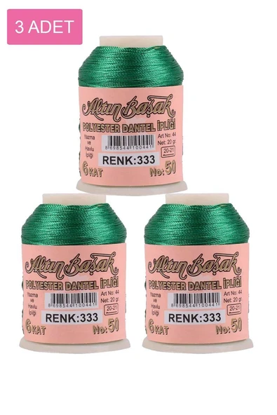 3 Adet Altınbaşak Oya ve Dantel İpi 20 gr - Royaleks - No: 333 ürün görseli 1