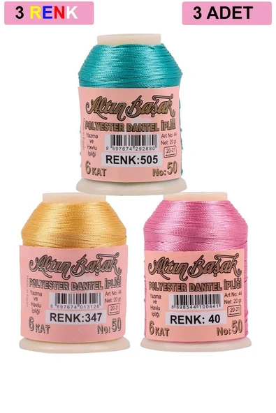 3 Adet Altınbaşak Oya ve Dantel İpi 20 gr - Royaleks - No: 347 - 040 - 505 ürün görseli 1