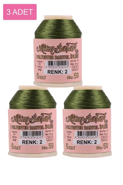 3 Adet Altınbaşak Oya ve Dantel İpi 20 gr - Royaleks - No: 002 ürün görseli 1