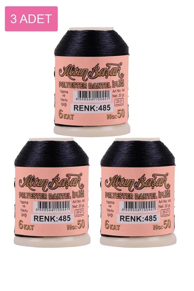 3 Adet Altınbaşak Oya ve Dantel İpi 20 gr - Royaleks - No: 485 ürün görseli 1
