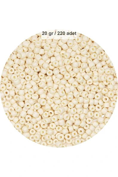 Beyaz Renk 4 mm Yaklaşık 220 adet/20 gram Cam Boncuk Oya Yazma Bileklik ve Kolye ürün görseli 1