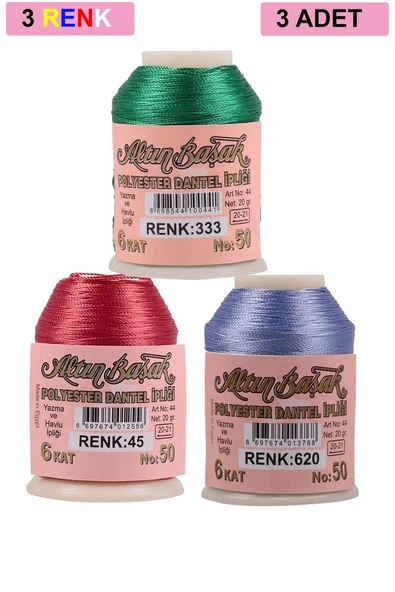 3 Adet Altınbaşak Oya ve Dantel İpi 20 gr - Royaleks - No: 045 - 620 - 333 ürün görseli 1