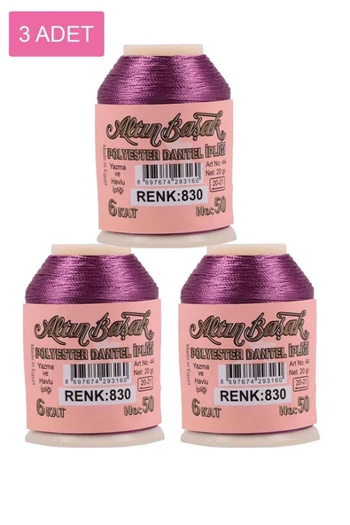 3 Adet Altınbaşak Oya ve Dantel İpi 20 gr - Royaleks - No: 830 ürün görseli 1