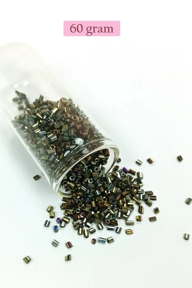 Kesme Cam Boncuk 2mm - 60 Gram - Asker Yeşili - BNC388 ürün görseli 1