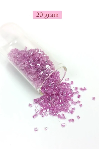 Kesme Cam Boncuk 2mm - 20 Gram - Şeffaf Eflatun -BNC311 ürün görseli 1
