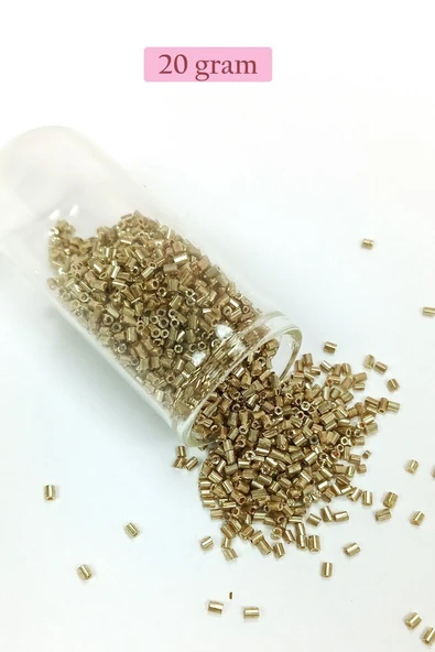 Kesme Cam Boncuk 2mm - 20 Gram - Gold -BNC308 ürün görseli 1