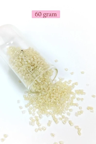 Kesme Cam Boncuk 2mm - 60 Gram - Şeffaf Krem - BNC387 ürün görseli 1