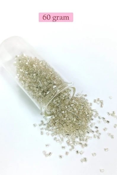 Kesme Cam Boncuk 2mm - 60 Gram - Şeffaf Gümüş - BNC378 ürün görseli 1