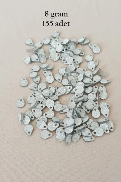 Oya Abiye Bileklik Kolye Pleksi Metalik Plastik Pul Gümüş Renk 8 gram 155 adet - BNC509 ürün görseli 1