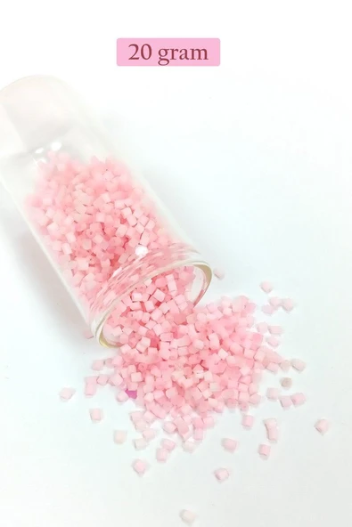 Kesme Cam Boncuk 2mm - 20 Gram - Şeker Pembe -BNC350 ürün görseli 1