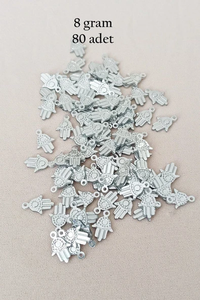 Oya Abiye Bileklik Kolye Pleksi Metalik Plastik Pul Gümüş Renk 8 gram 80 adet - BNC526 ürün görseli 1