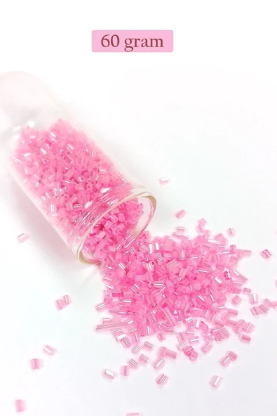 Kesme Cam Boncuk 2mm - 60 Gram - Pembe - BNC371 ürün görseli 1