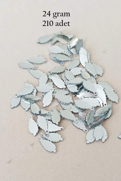 Oya Abiye Bileklik Kolye Pleksi Metalik Plastik Pul Gümüş Renk 24 gram 210 adet - BNC572 ürün görseli 1