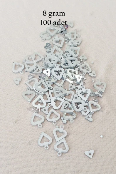 Oya Abiye Bileklik Kolye Pleksi Metalik Plastik Pul Gümüş Renk 8 gram 100 adet - BNC511 ürün görseli 1