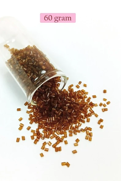 Kesme Cam Boncuk 2mm - 60 Gram - Şeffaf Açık Kahve - BNC391 ürün görseli 1