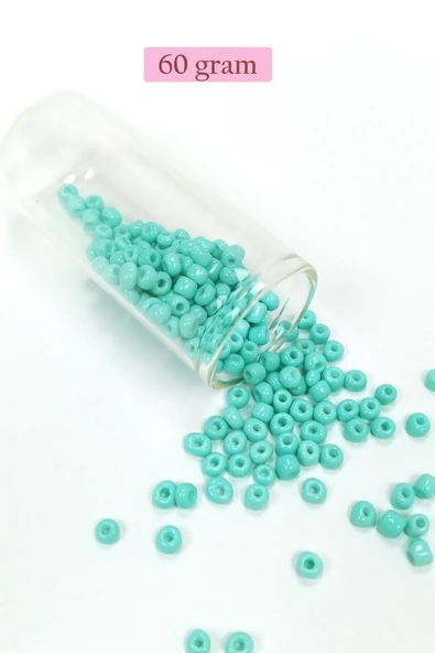 Dökme Cam Kum Boncuk Büyük Boy (6/0) 4 mm - 60 Gram - Açık Yeşil - BNC124 ürün görseli 1