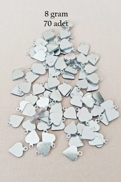 Oya Abiye Bileklik Kolye Pleksi Metalik Plastik Pul Gümüş Renk 8 gram 70 adet - BNC530 ürün görseli 1