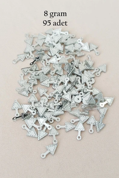 Oya Abiye Bileklik Kolye Pleksi Metalik Plastik Pul Gümüş Renk 8 gram 95 adet - BNC505 ürün görseli 1
