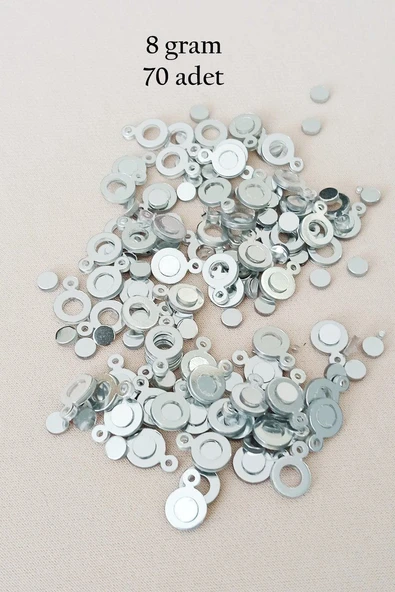 Oya Abiye Bileklik Kolye Pleksi Metalik Plastik Pul Gümüş Renk 8 gram 70 adet - BNC510 ürün görseli 1