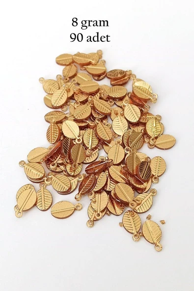 Oya Abiye Bileklik Kolye Pleksi Metalik Plastik Pul Altın Renk 8 gram 90 adet - BNC478 ürün görseli 1