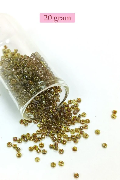 Dökme Cam Kum Boncuk (8/0) 3 mm - 20 Gram - Yeşil Siyah - BNC182 ürün görseli 1