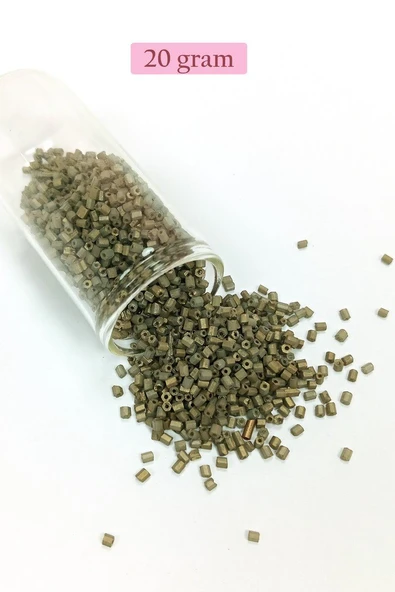 Kesme Cam Boncuk 2mm - 20 Gram - Mat Asker Yeşili -BNC317 ürün görseli 1