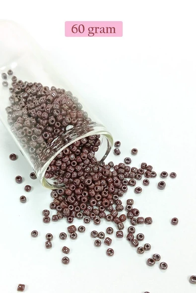 Dökme Cam Kum Boncuk (8/0) 3 mm - 60 Gram - Parlak Koyu Kestane - BNC209 ürün görseli 1