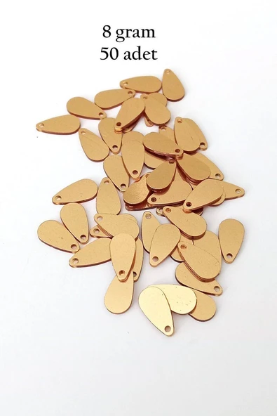 Oya Abiye Bileklik Kolye Pleksi Metalik Plastik Pul Altın Renk 8 gram 50 adet - BNC484 ürün görseli 1