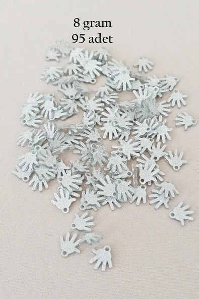 Oya Abiye Bileklik Kolye Pleksi Metalik Plastik Pul Gümüş Renk 8 gram 95 adet - BNC519 ürün görseli 1