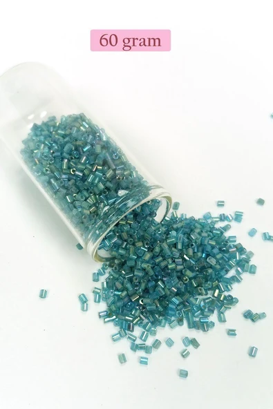 Kesme Cam Boncuk 2mm - 60 Gram - Şeffaf Çam Yeşili - BNC380 ürün görseli 1