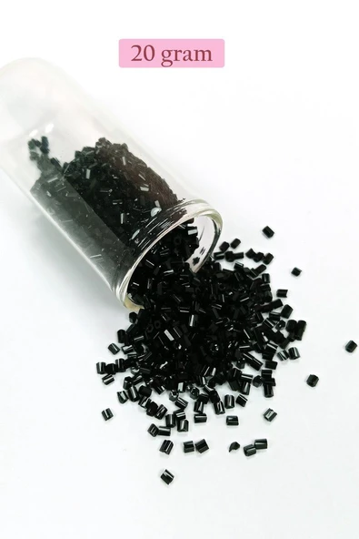 Kesme Cam Boncuk 2mm - 20 Gram - Siyah -BNC312 ürün görseli 1